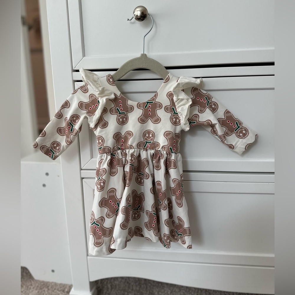 Monica and Andy Double Ruffle Gingerbread Dress